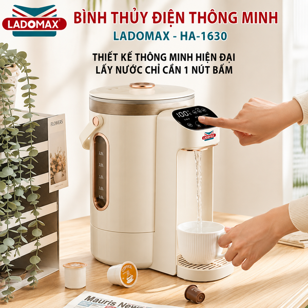 Bình nấu nước, giữ ấm 3 Lít Ladomax HA-1630