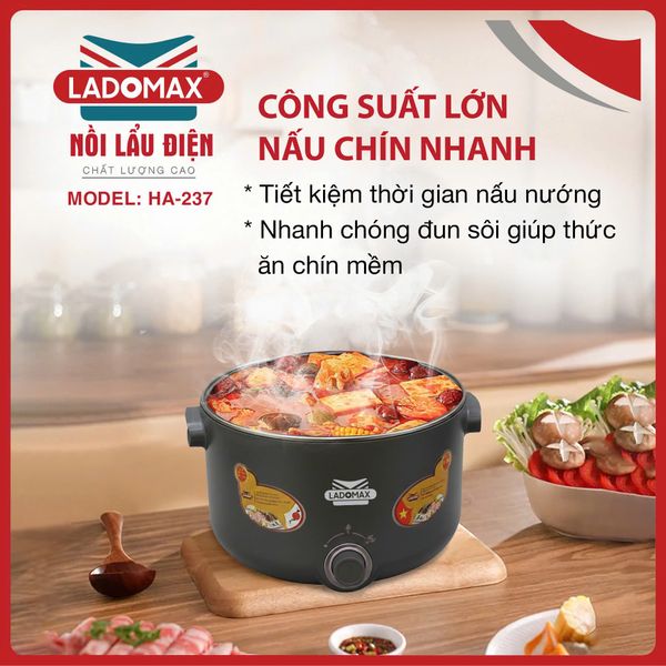 Nồi lẩu điện lòng liền Ladomax HA-237
