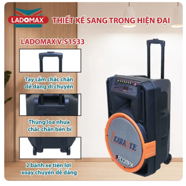 Loa kéo karaoke 4 tấc Ladomax V-S1533