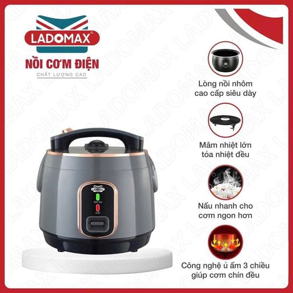 Nồi cơm điện lòng niêu 1.8L Ladomax HA-7518