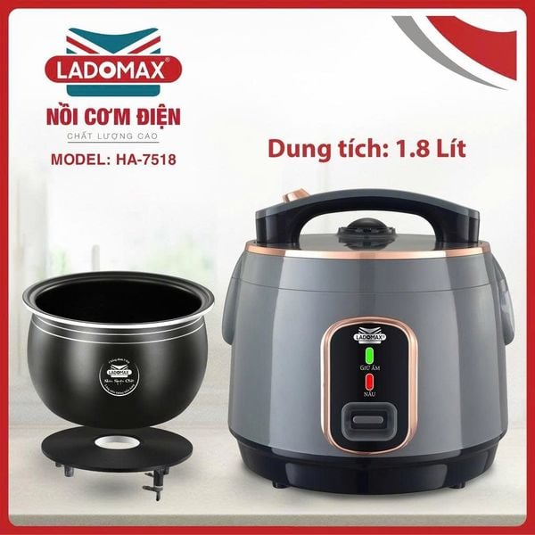 Nồi cơm điện lòng niêu 1.8L Ladomax HA-7518