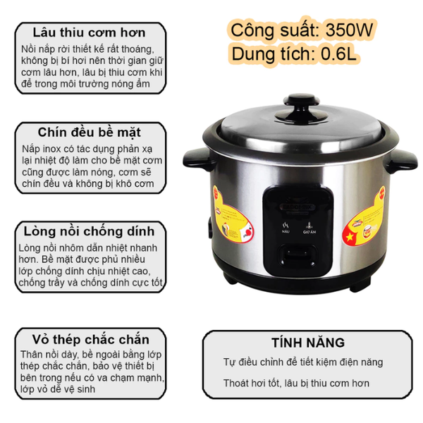 Nồi cơm điện nắp rời Ladomax HA-7106