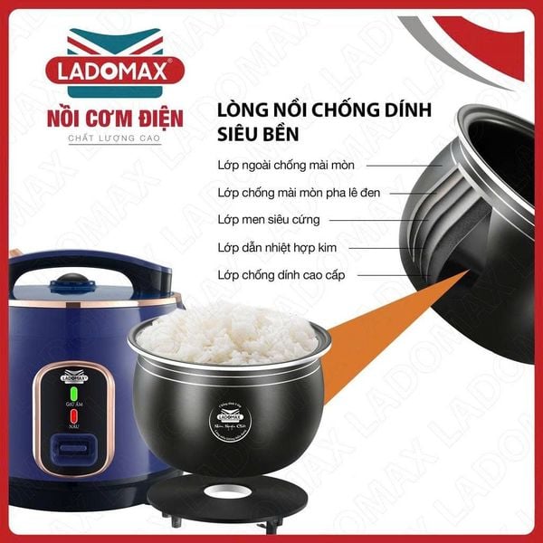 Nồi cơm điện lòng niêu 1.5L Ladomax HA-7515