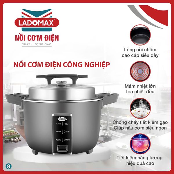 Nồi cơm điện công nghiệp 4.2L Ladomax HA-7342