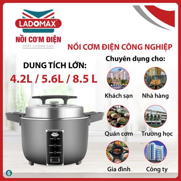 Nồi cơm điện công nghiệp 4.2L Ladomax HA-7342