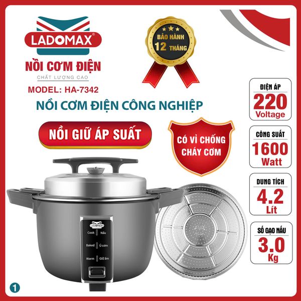 Nồi cơm điện công nghiệp 4.2L Ladomax HA-7342