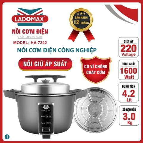Nồi cơm điện công nghiệp 4.2L Ladomax HA-7342