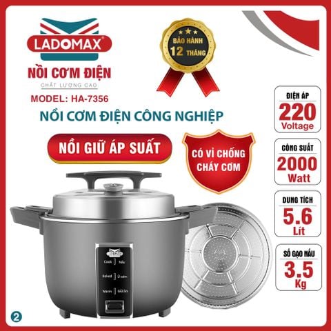 Nồi cơm điện công nghiệp 5.6L Ladomax HA-7356