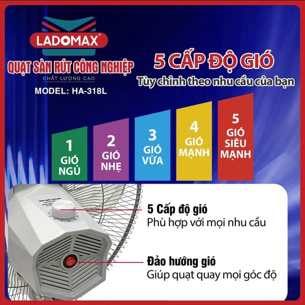 Quạt sàn rút công nghiệp HA-318L
