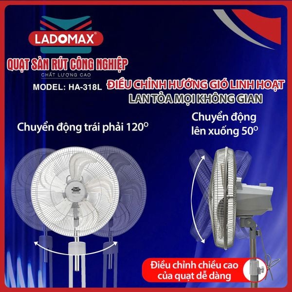 Quạt sàn rút công nghiệp HA-318L
