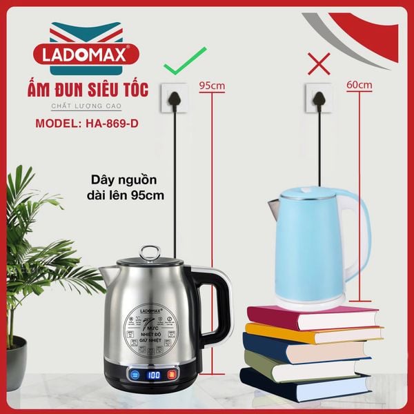 Ấm đun siêu tốc LADOMAX HA-869-Điện tử