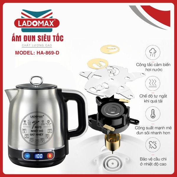 Ấm đun siêu tốc LADOMAX HA-869-Điện tử