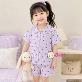 Bộ Pyjama tay ngắn quần đùi Bé Gái Hình Tim (30-60kg) 