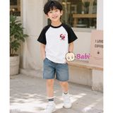  Áo Thun Cotton Tay Ngắn Raplang S.n.oo.py Tym Đỏ (30-70kg) 