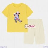  Bộ Bé Gái Tay Ngắn Quần Lửng Bé Nón Tím (20-55kg) 