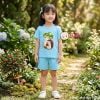  (H2) Bộ Bé Gái Tay Ngắn Quần Đùi In Hình Nấm (30-55kg) 