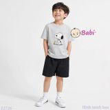  (H1)Áo Thun Cotton Tay Ngắn Bé Trai In Snoo.py (35-70kg) 