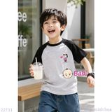  Áo Thun Cotton Tay Ngắn Raplang S.n.oo.py Tym Hồng (30-70kg) 