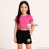  Quần Short  Màu Trơn In Hoa Cho Mẹ Và Bé (20kg - 53kg) 