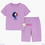  Bộ Bé Gái Tay Ngắn Quần Lửng Bé Tóc Màu M2(20-55kg) 