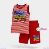  Bộ Sát Nách Sọc Quần Lửng In Số 76 (10-25kg) 