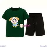  Bộ Thun Bé Trai Tay Ngắn Quần Ngắn Hình Bé Shin Cute (23kg - 62kg) 