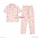  Bộ Pijama Tay Ngắn Quần Dài Họa Tiết Xinh Xắn (25-58kg) 
