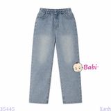  Quần Jeans Dài Bé Gái Bé Trai Chữ GO M17 (26-45kg) 