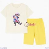  Bộ Bé Gái Tay Ngắn Quần Lửng Bé Nón Tím (20-55kg) 