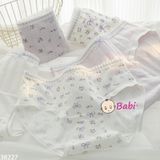  Set 5 Chip Cotton Bé Gái In Hoa Tím Dễ Thương (35-52kg) 