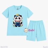  (M7) Bộ Bé Gái Tay Ngắn Quần Lửng Hình Gấu (30-55kg) 