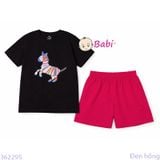  Bộ Bé Gái Tay Ngắn Quần Đùi Hình Chú Ngựa (24-52kg) 