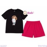  Bộ Bé Gái Tay Ngắn Quần Đùi Hình Bé Mắt Kính (24-52kg) 