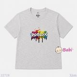  (H3)Áo Thun Cotton Tay Ngắn Bé Trai Rob.lox (35-70kg) 
