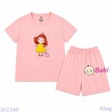  Bộ Thun Mát Bé Gái In Hình Mèo Mùa Hè Size 20-55kg 