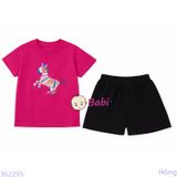  Bộ Bé Gái Tay Ngắn Quần Đùi Hình Chú Ngựa (24-52kg) 