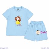  Bộ Thun Mát Bé Gái In Hình Mèo Mùa Hè Size 20-55kg 
