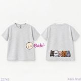  M2 Áo Thun Cotton Bé Trai In Gấu Sau Áo (23-62kg) 