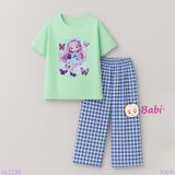  Bộ Bé Gái Tay Ngắn Quần Suông Dài Họa Tiết Xinh Xắn (41-52kg) 
