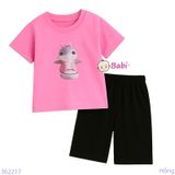  Bộ Bé Gái Quần Lửng In Hình Cá Heo Dễ Thương (23-56kg) 