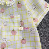  Bộ Pyjama tay ngắn quần đùi Bé Gái Hình Thỏ (30-60kg) 