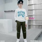  Quần Kaki Túi Hộp Trẻ Em Màu Trơn Sành Điệu (32-48kg) 