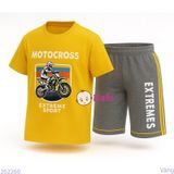  Bộ Tay Ngắn Quần Lửng In Chữ Motocross (30-60kg) 