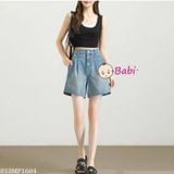  QUẦN SHORT JEAN CẠP CAO FORM XÒE TÔN DÁNG 