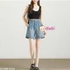  QUẦN SHORT JEAN CẠP CAO FORM XÒE TÔN DÁNG 