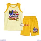  Bộ Bé Trai Sát Nách Quần Lửng In Số 82 (30-47kg) 