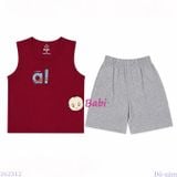  Bộ Thun Sát Nách Bé Trai In Chữ Alo (27 -65kg) 