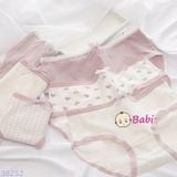  Set 6 Chip Tam Giác Cotton Màu Hồng (40-55kg) 