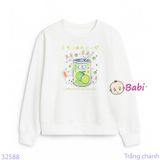  Áo Thun Trắng Cho Bé Gái Cổ Tròn Tay Dài Họa Tiết Xinh Xắn (6 - 15 tuổi) 