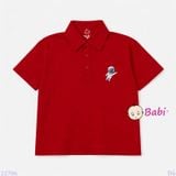  Áo Thun Cổ Trụ Bé Trai Bé Gái Tay Ngắn Phi Hành Gia (30-75kg) 